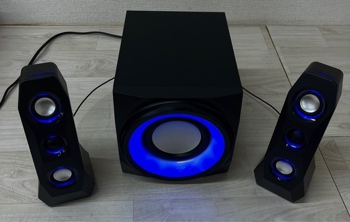 【中古品】光るスピーカー X−BEAT DSP-2810-BK サテライトスピーカー ウーファー オーディオ機器