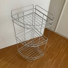 ステンレススチールラック収納トイレお風呂角コーナーの画像
