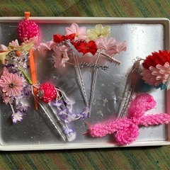 レトロ可愛い❤️飾り帯and髪飾りの画像