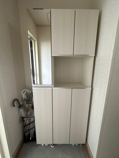 靴箱　シューズボックス　鏡付き
