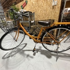 自転車 大人用 ママチャリ オレンジ ギア付き 鍵付き SHIM...