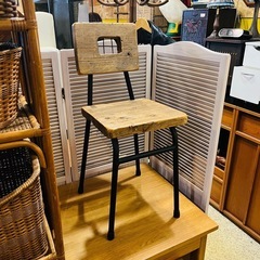 《売約済》【池上店】古材　アイアンチェア　鉄脚　椅子 イス  ス...