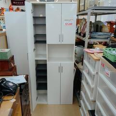 シューズボックス☆ホワイトカラー、収納、美品、ミラー付き、大きいサイズ【浜村鹿野温泉ICから3分 買取本舗 宮本リサイクル 営業時間9～19時 定休日水曜のみ←連絡できませんm(_ _)m】の画像