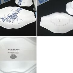 未使用品 ウェッジウッド ストロベリー ブルーム インディゴ マルチディッシュ/スモールボウル×2個 ボーン チャイナ WEDGWOOD 苫小牧西店の画像