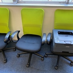 事務所移転/引越し/(油圧損傷)オフィスチェア3脚とプリンターのセット