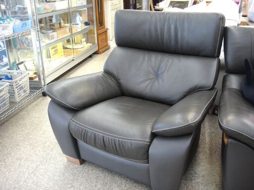 143/609 Karimoku カリモク 本革 1人掛け 1P ソファー