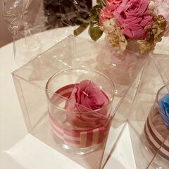 ブリザードフラワー　ピンク・ブルー・花束
