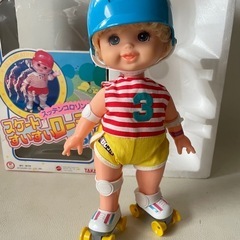 TAKARA タカラ スッテンコロリン! スケートすいすい ローラーちゃん ブルー 日本製 1984年 当時物 中古品 の画像