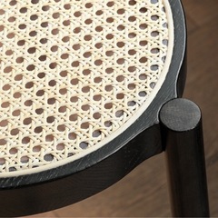 【美品】ラタンスツール/黒/椅子/スツール/サイドテーブルの画像