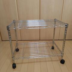 二段スチールラック【キャスター付】　２セットの画像