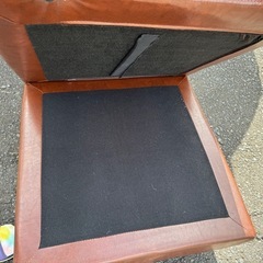 オットマン　レザー　革　茶色　ビンテージの画像