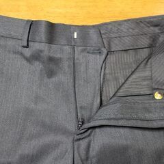 【期間最終値下げ】【未着用】LAND's END 毛100%高級ノータックトラウザー① ダークチャコールの画像