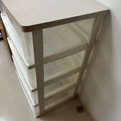 ウッドトップチェスト4段 収納ケース 衣装ケース引き出しの画像