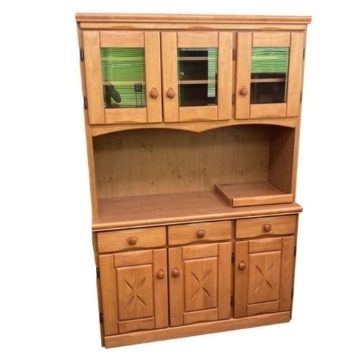 美品　配達可能　食器棚 キッチンボード レンジボード カントリー 収納家具 収納家具 キャビネット