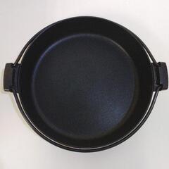【Ko16】ツル付き すきやき鍋26㎝ シルバーストーン加工  ブラックの画像