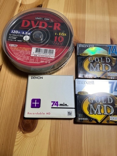 MDディスク　DVD-Rディスク