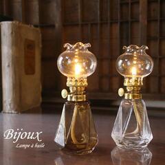 アンティークガラスオイルランプ・スタガー社（ポーランド/ピラミッド1つ