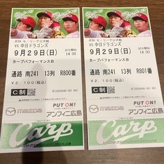 カープチケット9/29(日)カープパフォーマンス席