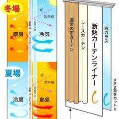 【新品】断熱カーテンライナー リーフ柄 ビニールカーテン 100×140cm 遮熱カーテン 暑さ対策 省エネ 抗菌 防カビ UVカット 防寒  節電の画像