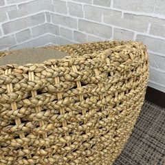 アジアン家具 1人掛け ローソファー 一人掛け ラタン フロアソファ エッグソファーの画像