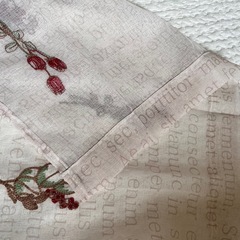 カフェカーテン4枚セット　横　花　刺繍　ピンク　スリコの画像