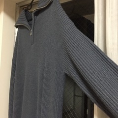 ブルーニットワンピースの画像