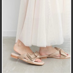 RANDA　ビッグリボンフラットサンダルの画像