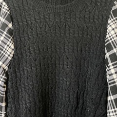 【新品タグ付き】★小さめ★ニット切り替えワンピースXL     L No.119の画像
