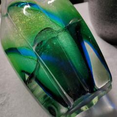 花瓶　信楽焼　レトログラス　フラワーベース　焼物　ガラスの画像