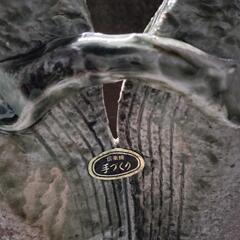 花瓶　信楽焼　レトログラス　フラワーベース　焼物　ガラスの画像