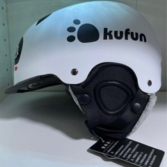 kufun スキー ヘルメット スノーボード キッズ スノボ ヘルメット バイザー 子供 大人 メンズ ジュニア レディース ダイヤルサイズ調整可 (パンダ, S(50-54CM))の画像