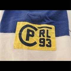 レア物/RL-93※93年製POLOラルフローレン トリコロールモックネック長袖Tシャツ(メンズMサイズ※L並) 超希少 宇治・久御山の画像