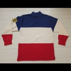 レア物/RL-93※93年製POLOラルフローレン トリコロールモックネック長袖Tシャツ(メンズMサイズ※L並) 超希少 宇治・久御山の画像