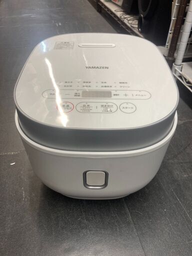 ☆美品￥8,800！YAMAZEN　5合マイコン炊飯ジャー　家電　2022年製　YJP-M10(W)型　【BI128】