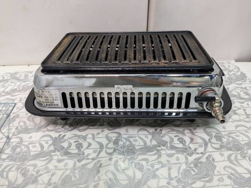 ☆中古￥3,500！山岡金属工業　ガス高級う焼肉器　家電　Y-37A型　都市ガス　コンパクトサイズ　幅39㎝ｘ奥行27㎝ｘ高さ15㎝　【BI138】