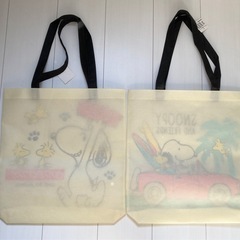2セット スヌーピー エコバッグ 38×36cm 宇治・久御山の画像