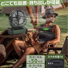 アウトドア・災害用　ポータブル扇風機　充電可能の画像