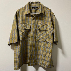 美品　オーバーサイズ　半袖チェックシャツ　M