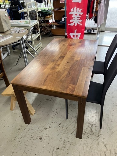 取引場所 南観音 I2409-442 ナフコ ダイニングテーブルセット イス２脚+ベンチイス1脚セット バラ売り不可 汚れキズあり