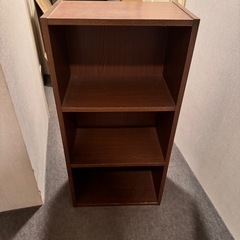 3段カラーボックス ダークブラウン