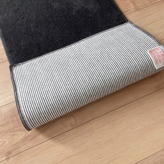 織人しきもの屋工房　洗えるキッチンマット　チャコールブラックの画像