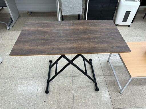 ★ジモティ割あり★  昇降式テーブル ブラウン H12～70×D55×W100 クリーニング済み TJ8656