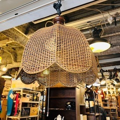 《売約済》【武蔵小山店】  ラタン　ランプ　シーリングライト　ペ...