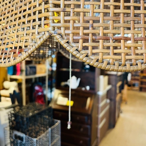 《売約済》【武蔵小山店】  ラタン　ランプ　シーリングライト　ペンダントライト　モダン　ライト　天井照明　籐家具　レトロ　ビンテージ　アンティーク　ジャパン　ジャパンビンテージ　vintage antique lamp light pendant modern