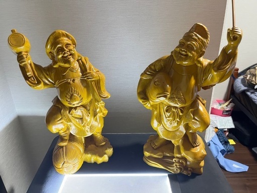 希少‼️ 大黒天　恵比寿 二柱 二天像 仏像　置物 七福 神風水開運金運招財骨董