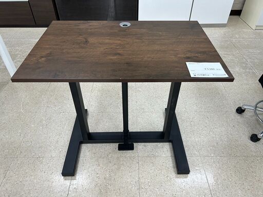 ★ジモティ割あり★  昇降式テーブル ダークブラウン H70～110×D60×W90 クリーニング済み TJ8665