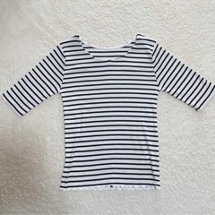 Lサイズ 5分丈Tシャツボーダー