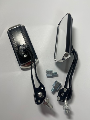 サイドミラー バックミラー バイク用 汎用 取付簡単　ブラック