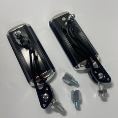 サイドミラー バックミラー バイク用 汎用 取付簡単　ブラックの画像
