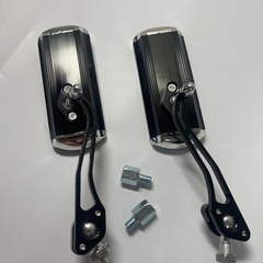 サイドミラー バックミラー バイク用 汎用 取付簡単　ブラックの画像